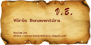 Vörös Bonaventúra névjegykártya