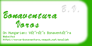 bonaventura voros business card